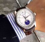 New Baselworld 2017 Rolex Cellini Moonphase Price - Stainless Steel Brown Leather Strap Replica Watch 